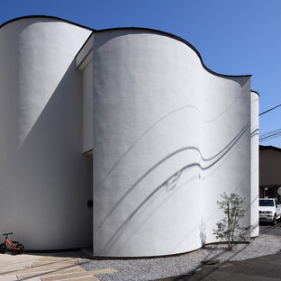 他の地域のコンテンポラリースタイルのおしゃれな家の外観 (陸屋根) の写真