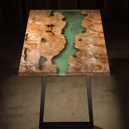 Blue Water Resin Table by Kristopher Kirkpatrick - Kitchen And Dining Furniture
