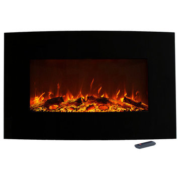 36" Curved Electric Color-Changing Fireplace by Northwest