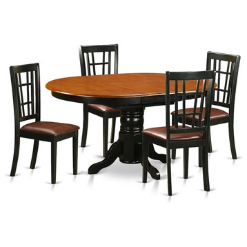 5-Piece Kitchen Table Set, Dining Table With 4 Wooden Kitchen Chairs