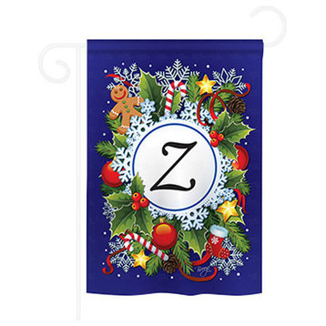 Winter Z Monogram 2-Sided Impression Garden Flag