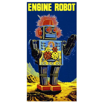 "Engine Robot" Digital Paper Print by Retrobot, 14"x26"