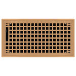 Wholesale Registers - Copper Rockwell Plated Steel Craftsman Floor Register, 6"x12" - Perform an upgrade to your living room today with our elegant 6" x 12" copper plated air vents. These rockwell style air vents are crafted with a 3mm thick steel core faceplate that is 7 3/8" x 13 3/4". These floor registers are intended for installation into a 6" x 12"  duct and can be equipped to the wall by simply attaching wall clips. Our rockwell register vents are a great addition to your space, especially in Craftsman style spaces. Furthermore, the durable steel damper is ideal for use with either hot or cold ventilation systems.
