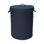 Simply Home Solid, Navy, 18"x18"x30", Hamper With Lid