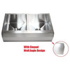 36" Double Bowl Zero Radius Well Angled Design Farm Apron Kitchen Sink