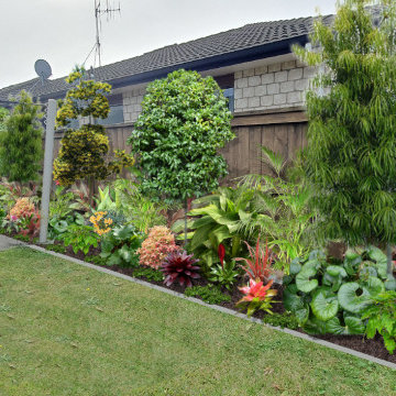 Courtyard area after with a sub-tropical garden