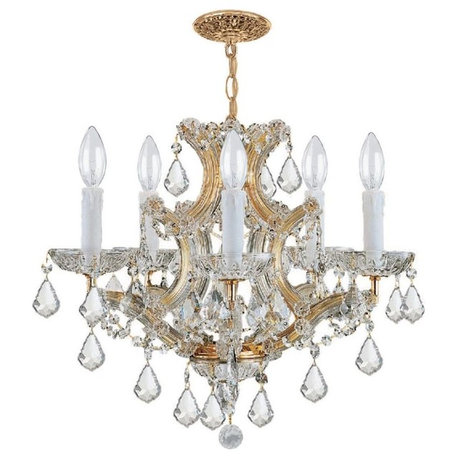 Maria Theresa 6-Light Mini Chandelier, Gold Finish