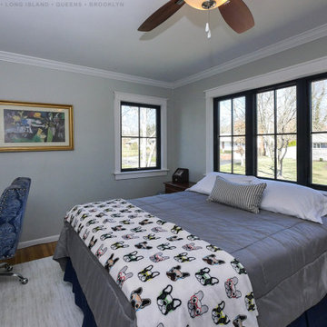 New Black Windows in Attractive Bedroom - Renewal by Andersen Long Island, NY