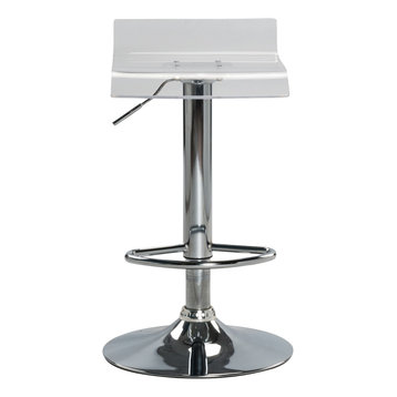 Clear Acrylic Adjustable Swivel Bar Stool, Set of 2