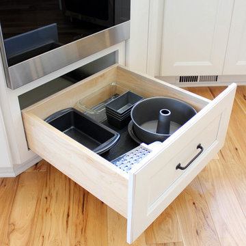 White and Gray Kitchen with Massive Storage Solutions
