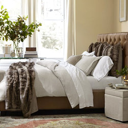 LORRAINE TUFTED LEATHER BED & HEADBOARD - Products