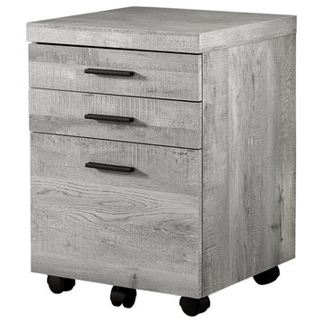 Bowery Hill File Cabinet Rolling Mobile Printer Stand Office Work Laminate Gray