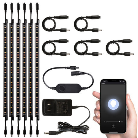 Dimmable Smart LED Lighting Kit, Under Cabinet, 6Pcs, 3000k Warm White