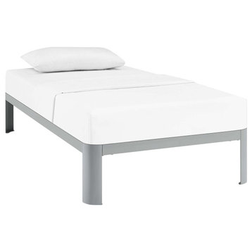 Corinne Twin Steel Bed Frame, Gray