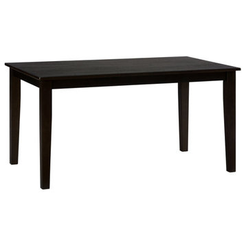 Rectangle Dining Table, Rubberwood Frame With Square Legs & Large Top, Espresso