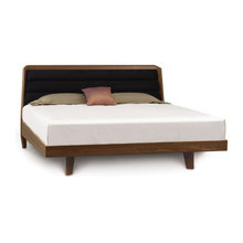 giường gỗ bọc nỉ