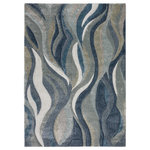 Addison Rugs - Pasco APA35 Rug, Blue, 5'1" X 7'5" - Set the stage with the Pasco collection, where modern-day designs seamlessly blend with a balanced mix of warm and cool colors. Every rug, exquisitely hand-carved, unveils detailed patterns, lending depth and charm. Bask in the luxury of the plush, heavy pile. Using 100% polypropylene and meticulously crafted in Egypt, longevity is assured. The Pasco collection encapsulates style and premium quality.