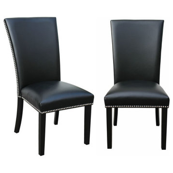 Camila Black Dining Chair, Set of 2, Black