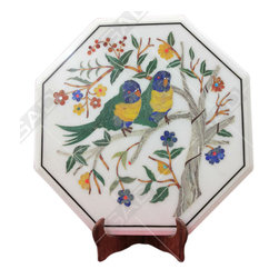 LOVE BIRDS ON TREE MARBLE TILE - Tile Murals