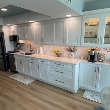 Beautiful Transitional Kitchen Remodel Done in Snow White Colored Cabinets