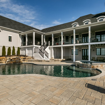 Gunite pool and spa in Glastonbury, CT in collaboration with Chemically Balanced