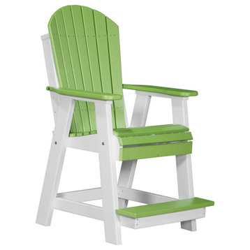 Poly Adirondack Balcony Chair, Lime Green & White