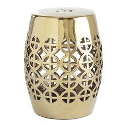 Gold Geometric Garden Stool - Accent And Garden Stools