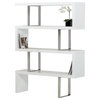 Modrest Maze Modern High Gloss Bookcase, White
