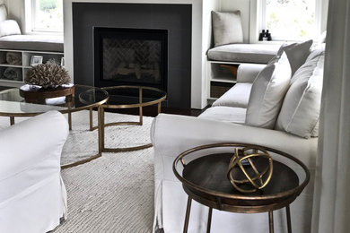 Living room - coastal living room idea in Other