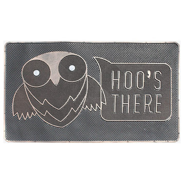 A1HC Hoo's There Owl Rubber Pin Welcome Door Mats for Outdoor Entrance, 18"x30"