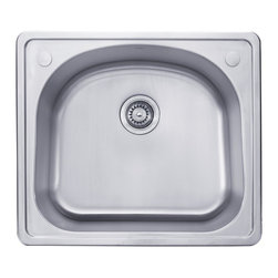 Kraus 25 Inch Topmount Single Bowl Stainless Steel Kitchen Sink KTM24 - Kitchen Sinks