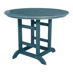 Highwood USA - Round Counter-Height Dining Table, 48'', Nantucket Blue - Outdoor Pub And Bistro Tables