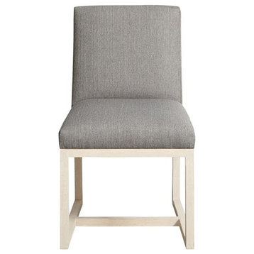 Modern Carter Upholstered Dining Side Chair Set of Two in Quartz Gray Finish