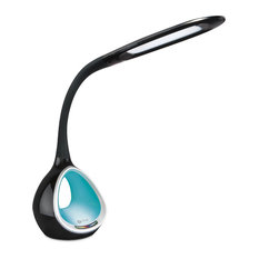 OttLite LED Desk Lamp With Color Changing Tunnel and USB, Black