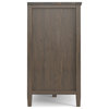 Ela Solid Wood Wide Storage Cabinet, Smoky Brown