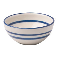 Hyannis Blue Striped Cereal/Ice Cream Bowls, Set of 4