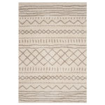 Safavieh - Safavieh Arizona Shag Collection ASG741 Rug, Ivory/Beige, 8'x10' - Inspired by Moroccan tribal patterns, these neutral rugs from Safavieh s Arizona Shag Collection offer a relaxing and stylish retreat. Expertly power-loomed of enhanced polypropylene, these timeless rugs are virtually non-shedding and will instantly add warm textural appeal to any room. Artfully crafted with a woven backing, this Collection has substantial body and durability.