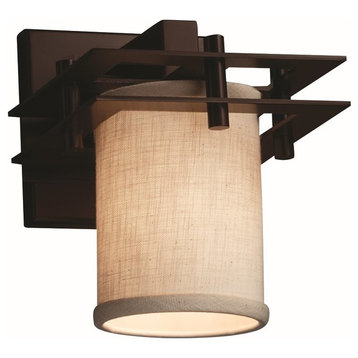 Justice Designs Textile Metropolis 1-LT Wall Sconce (2 Flat Bars) - Dark Bronze