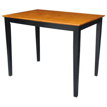 Solid Wood Top Table, Black/Cherry, 36"ch High