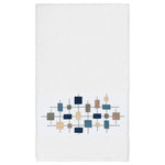 Linum Home Textiles - Khloe Embellished Bath Towel - The KHLOE Embellished Towel Collection features a mod geometric grid embroidery on a woven textured border.