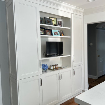 Blue and White Kitchen With Natural Light
