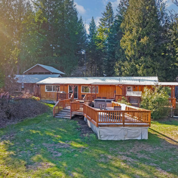 Backyard Deck and Cabin Overview