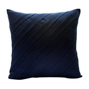 Contemporary Navy, 26"x26" Faux Suede Navy Blue Euro Pillow Shams