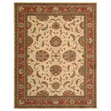 Living Treasures Rug, Ivory Red, 7'6"x9'6"