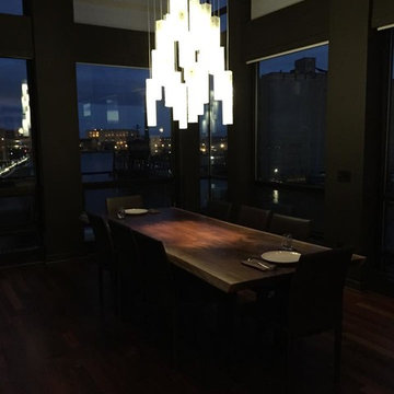 CONTEMPORARY DINING CHANDELIER IN WHITE, CANDLES by GALILEE LIGHTING