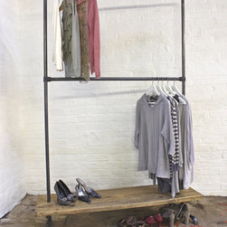 Laura Dark Steel Pipe Freestanding Double Clothes Rail - Clothes Racks