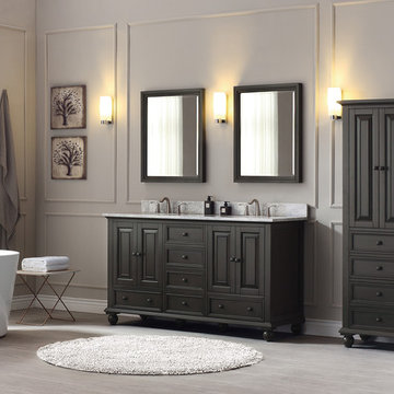 Avanity Thompson 61 in. Double Sink Vanity Combo in Charcoal Glaze finish