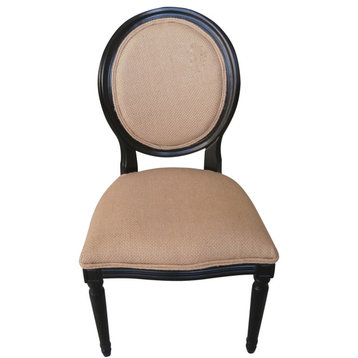Adrien Accent Chair, Beige and Espresso