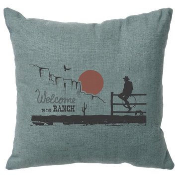 Image Pillow 16x16 Welcome Ranch Linen Ocean
