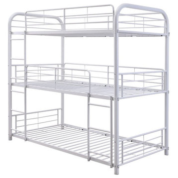 ACME Cairo Metal Frame Triple Full Bunk Bed in White